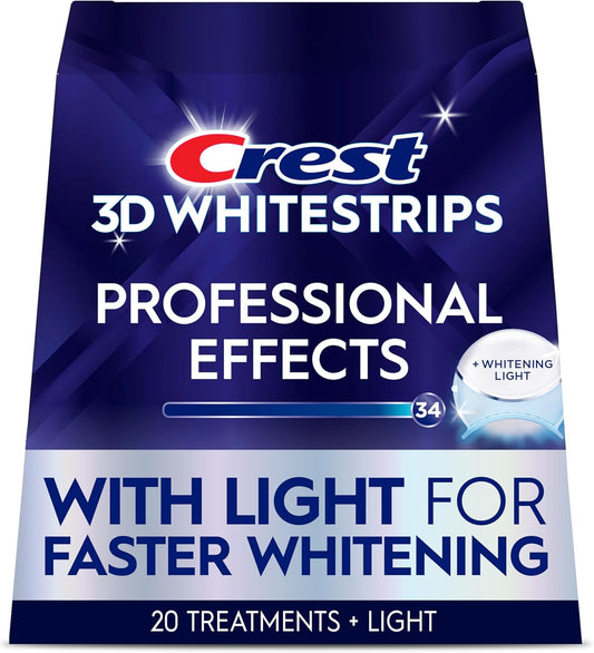 Crest_3D_Whitestrips_Professional_Effects_+_LED_Light_–_Teeth_Whitening_Kit,_1_Light_+_20_Treatments,_Each_with_1_Upper/1Lower,_40_Strips_–_Crest_3DWhite_Teeth_Whitening_Strips
