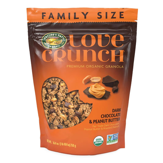 Love_Crunch_Organic_Dark_Chocolate_&_Peanut_Butter_Granola,_26.4_oz_(Pack_of_1),_Non-GMO,_Fair_Trade,_by_Nature's_Path