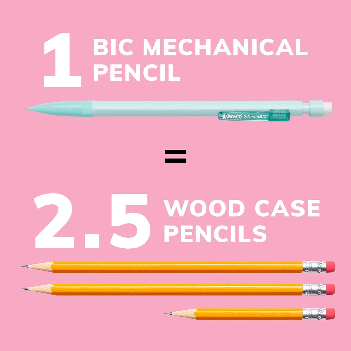 BIC_Xtra-Smooth_Pastel_Mechanical_Pencils_with_Erasers,_Medium_Point_(0.7mm),_24-Count_Pack,_Bulk_Mechanical_Pencils_for_School_or_Office_Supplies
