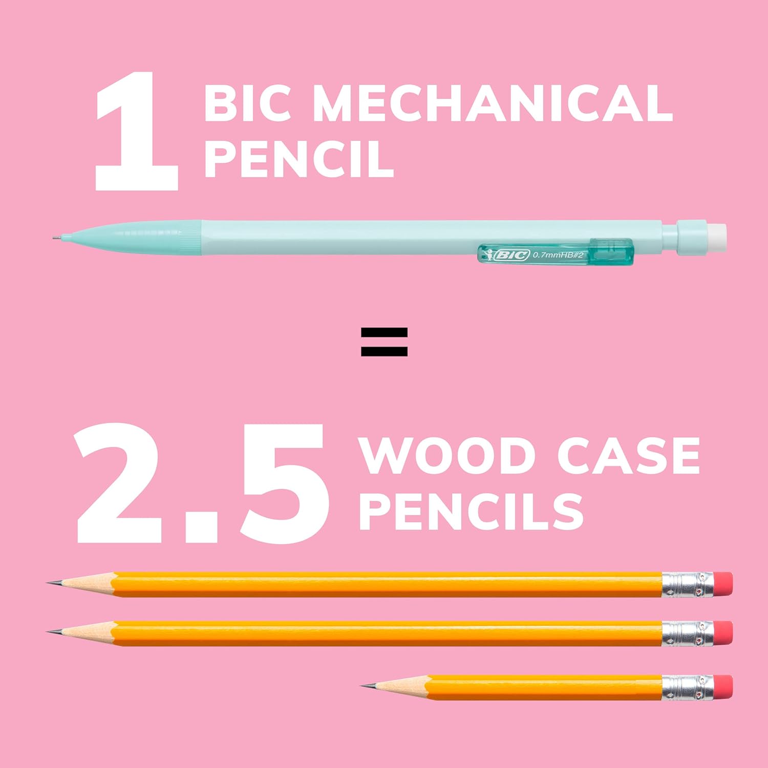 BIC_Xtra-Smooth_Pastel_Mechanical_Pencils_with_Erasers,_Medium_Point_(0.7mm),_24-Count_Pack,_Bulk_Mechanical_Pencils_for_School_or_Office_Supplies