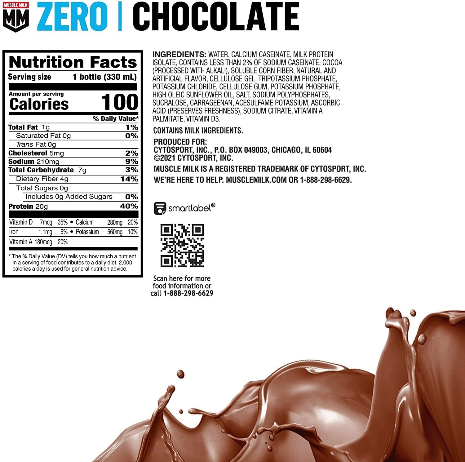 Muscle_Milk_Zero_Protein_Shake,_Chocolate,20g_Protein,_Zero_Sugar,_100_Calories,_Calcium,_Vitamins_A,_C_&_D,_4g_Fiber,_Energizing_Snack,_Workout_Recovery,_Packaging_May_Vary,11.16_Fl_Oz_(Pack_of_12)