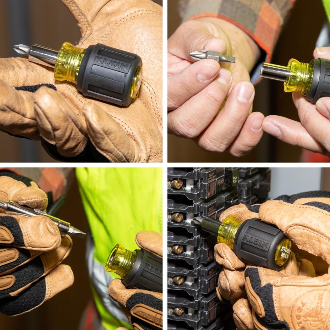 Klein_Tools_32561_Multi-Bit_Screwdriver/Nut_Driver,_6-in-1_Stubby_Screwdriver_with_2_Phillips,_2_Slotted,_2_Nut_Drivers