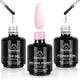 3 Pcs Gel Base and Top Coat&Pink Gel Polish