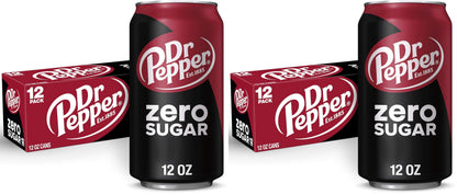 Dr Pepper Zero Sugar Soda, 12 fl. oz. Cans, 12 Pack (Pack of 2)