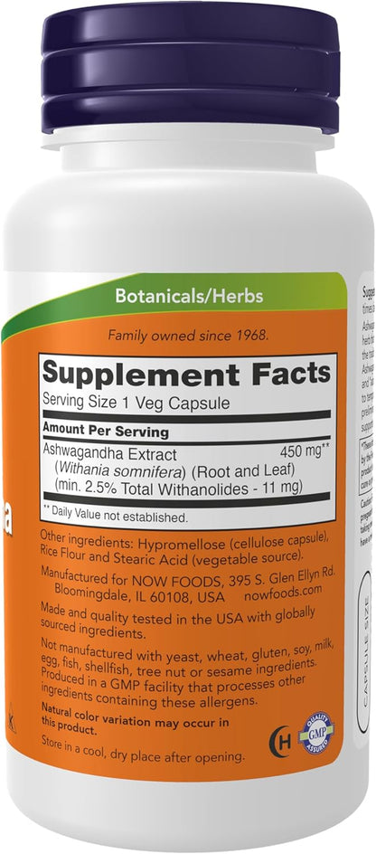 NOW_Supplements,_Ashwagandha_(Withania_somnifera)_450_mg_(Standardized_Extract),_90_Veg_Capsules