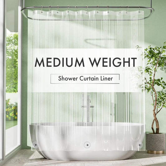 Amazer_Extra_Long_Shower_Curtain_Liner_72_x_84_Clear_Shower_Liner_Medium_Weight_PEVA_Waterproof_Inside_Shower_Curtains_for_Bathroom_with_3_Magnets_and_Rustproof_Grommets