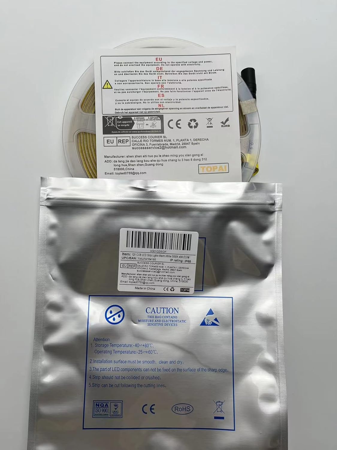 TOPAI_12V_COB_LED_Strip_Light_Warm_White/Natural_White/Cool_White/Blue/Green/Red_Waterproof_IP65_480LEDs/M_Super_Bright_4000Lm_CRI>90_16.4ft/5M_Dotless_High_Density_Cuttable_Flexible_for_Cabinet_Home_DIY_Lighting_Projects