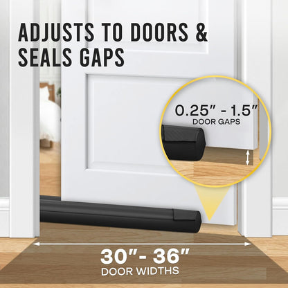 Comfyanno_Under_Door_Draft_Stopper_-_Bottom_Door_Gap_Filler_&_Seal_-_Fits_30”_to_36”_Door,_Block_Cold_Air,_Noise,_Sound,_Wind,_Bugs,_Easy_to_Install,_Double_Side_Block,_No_Adhesive,_Black