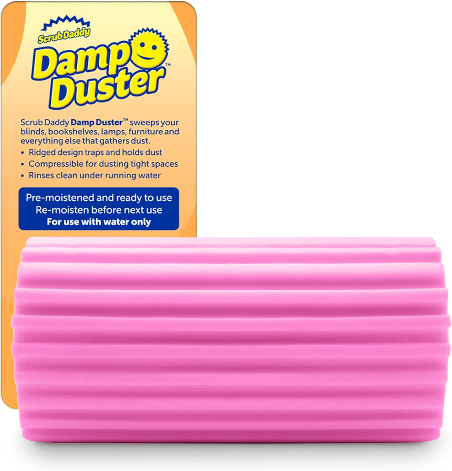 Scrub_Daddy_Damp_Duster,_Multipurpose_Dusters_for_Cleaning_-_Wooden_&_Venetian_Blind_Cleaner_Tool,_Ridged_Wet_Dust_Sponge_for_Skirting_Board,_Radiator,_Blinds_&_Mirrors,_Home_Cleaning_Products,_Pink