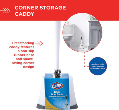 Clorox_Under-Rim_Toilet_Bowl_Brush_with_Corner_Storage_Caddy,_16_x_5_x_5.5_in