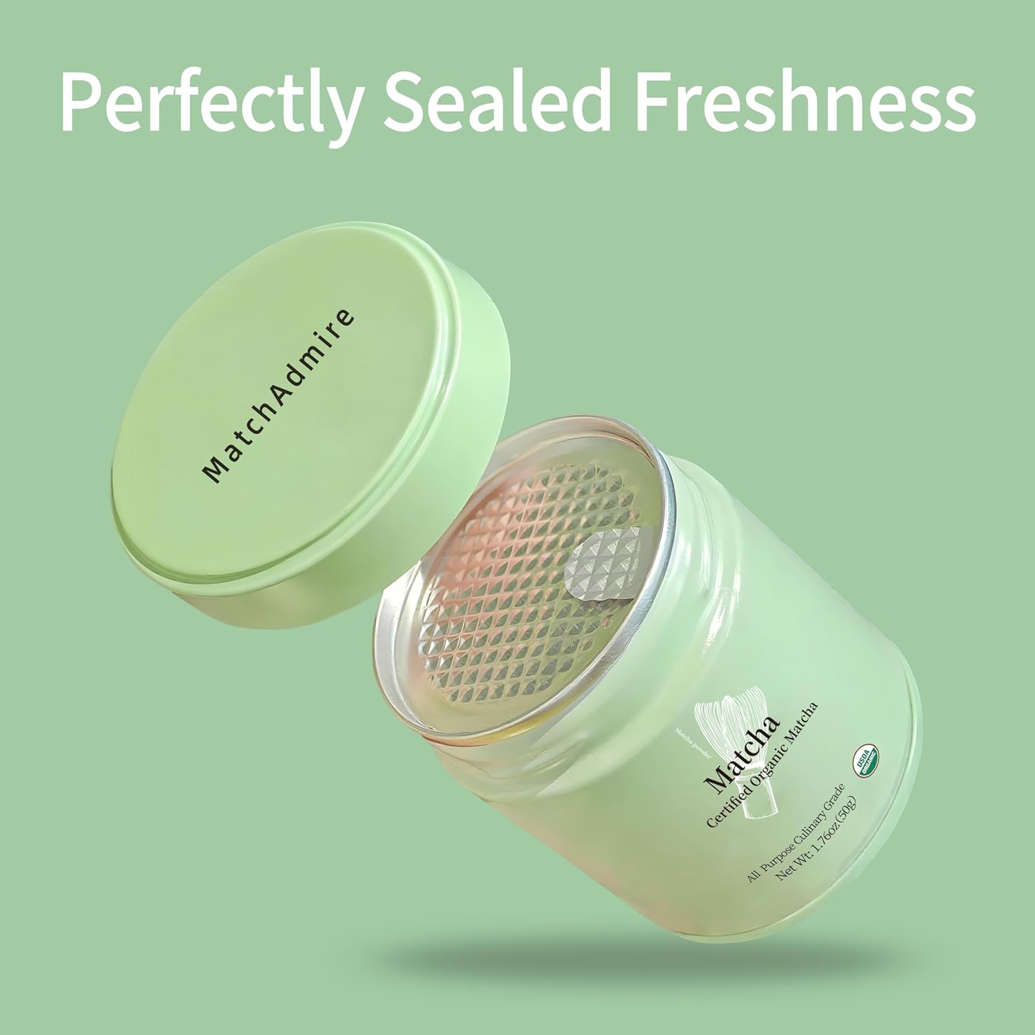 MatchAdmire_Premium_First_Harvest_USDA_Certified_Organic_Green_Tea_Matcha_Powder,_Rich_Flavor,_100%_Vegan_with_No_Fillers,_Radiation-Free_(50g_Culinary_Grade_Matcha)
