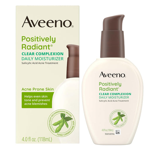 Aveeno_Positively_Radiant_Clear_Complexion_Face_Moisturizer,_Acne_Facial_Moisturizer_with_Soy_and_Salicylic_Acid_for_Oily_Skin,_Hypoallergenic_Formula,_Paraben-Free,_Non-Comedogenic,_Pump,_4_FL_OZ