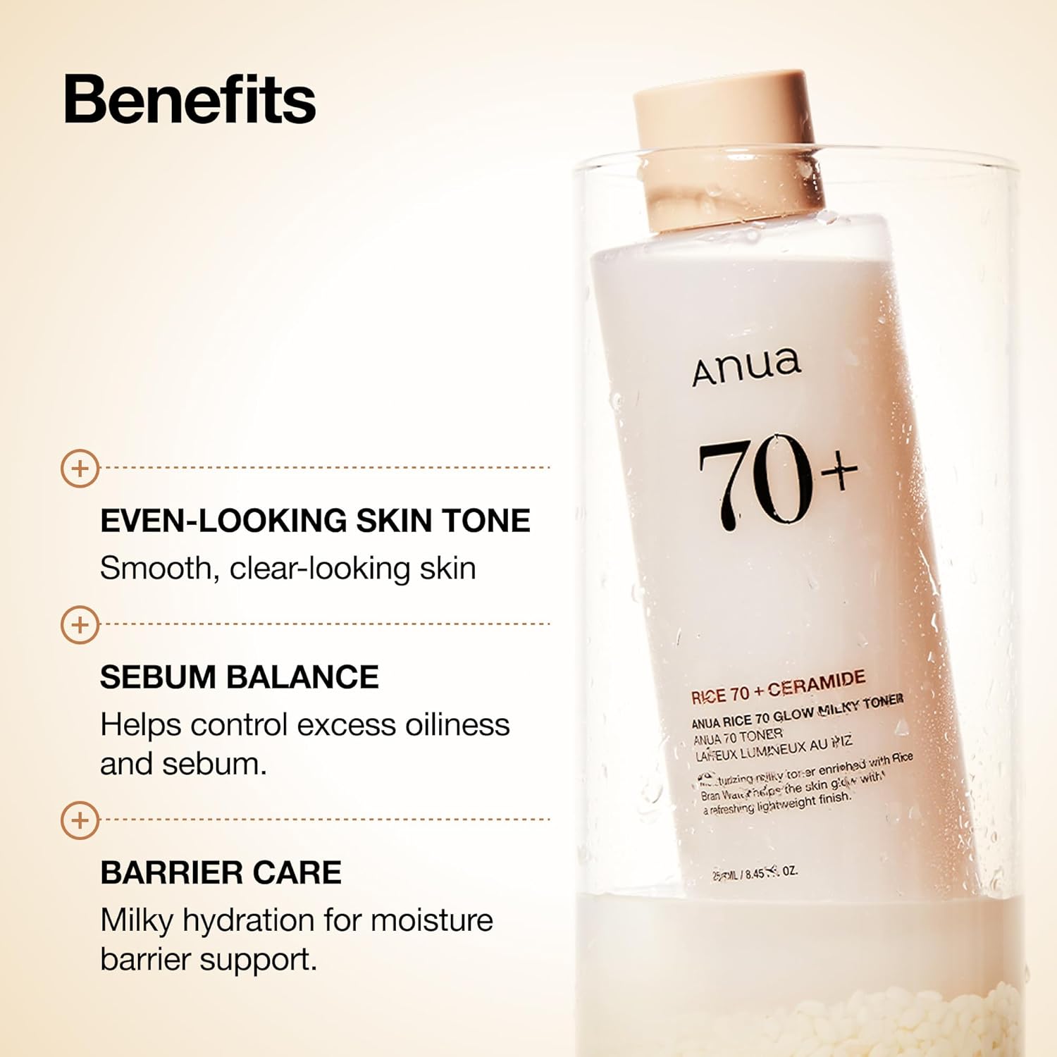 Anua_Rice_70_Glow_Milky_Toner,_Glass_&_Dewy_Skin,_Hydrating_&_Barrier_Care,_Rice_Water,_Niacinamide,_Ceramides,_All_Skin_Types,_Fragrance-Free,_Non_Comedogenic,_Korean_Skincare,_8.45_fl.oz.