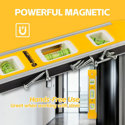 9_Inch_Torpedo_Level,_Magnetic_Box_Level_with_45°/90°/180°_Bubbles,_Shock_Resistant_Bubble_Level_Tool_for_Measuring