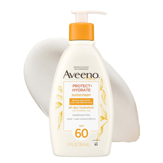 Aveeno_Protect_+_Hydrate_Sunscreen_Moisturizing_Lotion_with_Prebiotic_Oat,_Broad_Spectrum_SPF60,_Paraben,_&_Oil_Free,_Weightless,_Water_&_Sweat_Resistant_(80-min)_for_Sensitive_Skin,_12_Fl_Oz