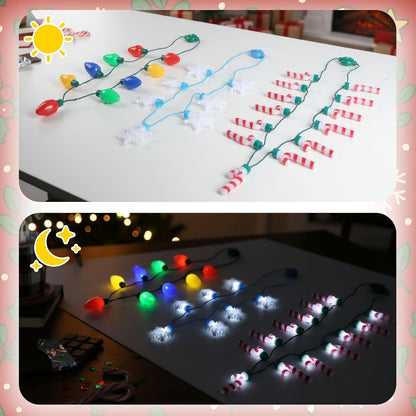 POPLAY_Christmas_Light_Up_Necklaces,_3PCS_36~41inch_Glowing_Necklaces_Snowflake_Candy_Cane_LED_Bulb_String_Lights_for_Indoor_Christmas_Winter_Decoration_Party_Supplies