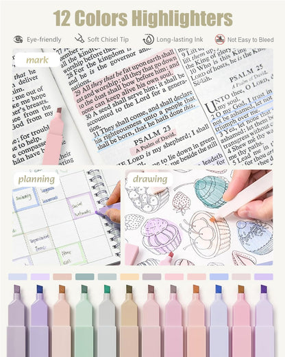 Four_Candies_School_Supplies_with_Cute_Pencil_Case,_39ct,_Pink_|_Back_to_School_Stationery_Set,_Essentials_for_College_&_Nursing_Students,_5_Gel_Pens,_6_Mechanical_Pencils,_12_Highlighters