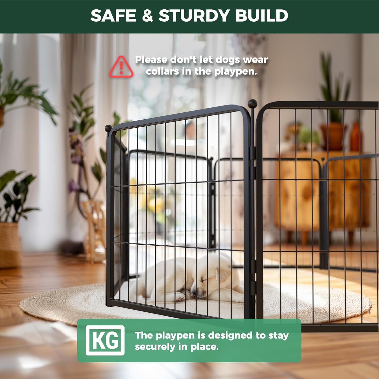 FXW_Homeplus_Unleashed_Indoor_Dog_Playpen_-_Stress-Free_and_Safe_Play,_Heavy_Duty_24_Inch_6_Panels_Dog_Pen_for_Puppy_and_Small_Dogs,_Black│Patented