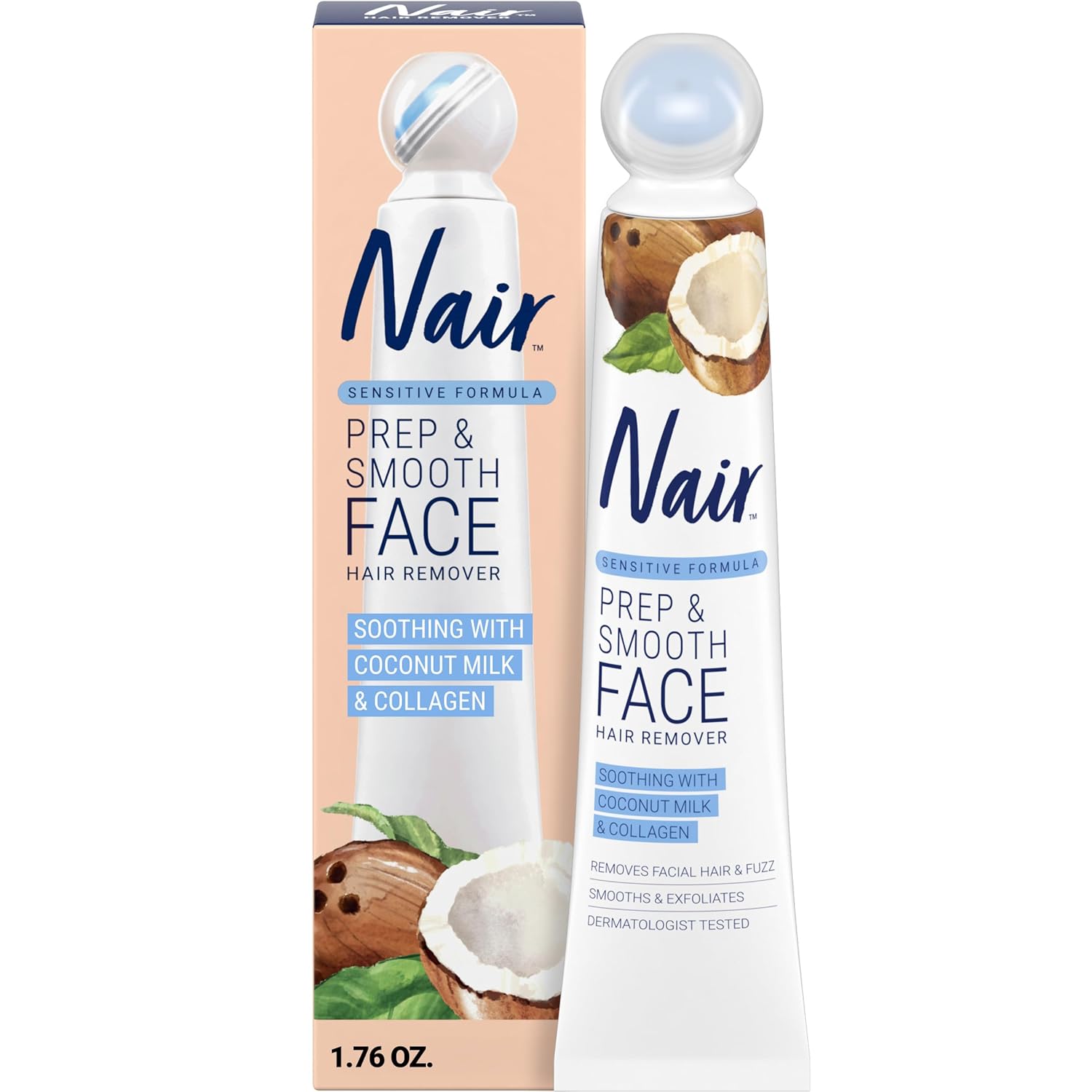 NAIR_Exfoliating_Facial_Hair_Removal_Cream_for_Women_-_Smooth_Skin_Solution_with_Collagen_for_Sensitive_Skincare