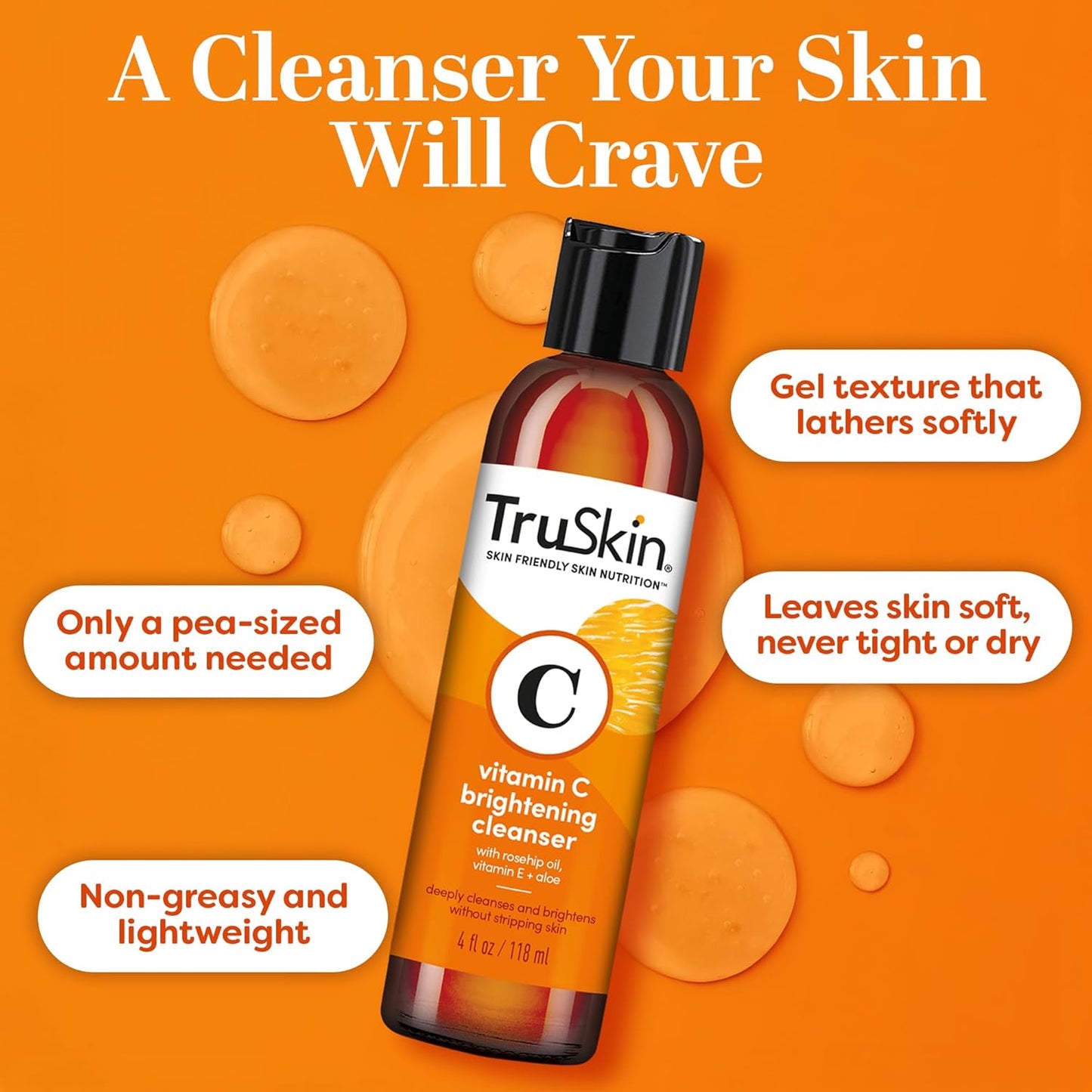 TruSkin_Vitamin_C_Face_Wash_Cleanser_-_Brightening_Facial_Cleanser_with_Vitamins_C_&_E,_Rosehip_Oil,_Aloe_Vera_&_MSM_-_Gently_Cleanses,_Refreshes_&_Supports_Radiant_Skin_-_4_fl_oz