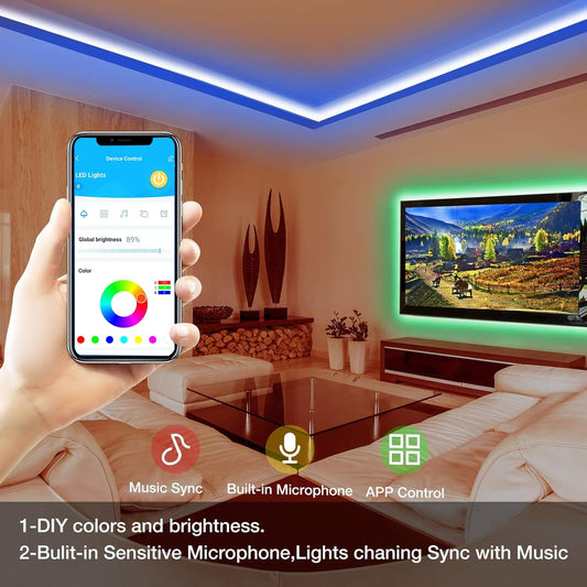 DAYBETTER_Smart_RGB_Led_Strip_Lights,_50ft/100FT_Led_Lights_for_Bedroom_with_App_Control,_Multicolor_Changing_Led_Light_Strips_Apply_for_Home_Decor,_Living_Room,_Kitchen,_Home_Party_Decoration,_12V