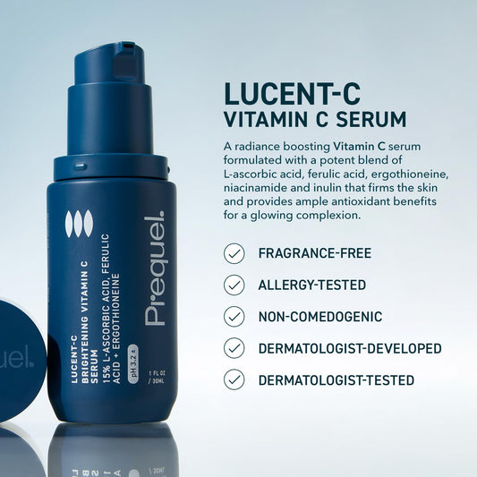 Prequel_Skin_Lucent-C,_Vitamin_C_Serum_for_Face._Professional_Facial_L-Ascorbic_Acid,_Ferulic_Acid_Formula_with_Niacinamide._Clinical_Skincare_for_Luminous_Firm_Skin._1oz_Pump