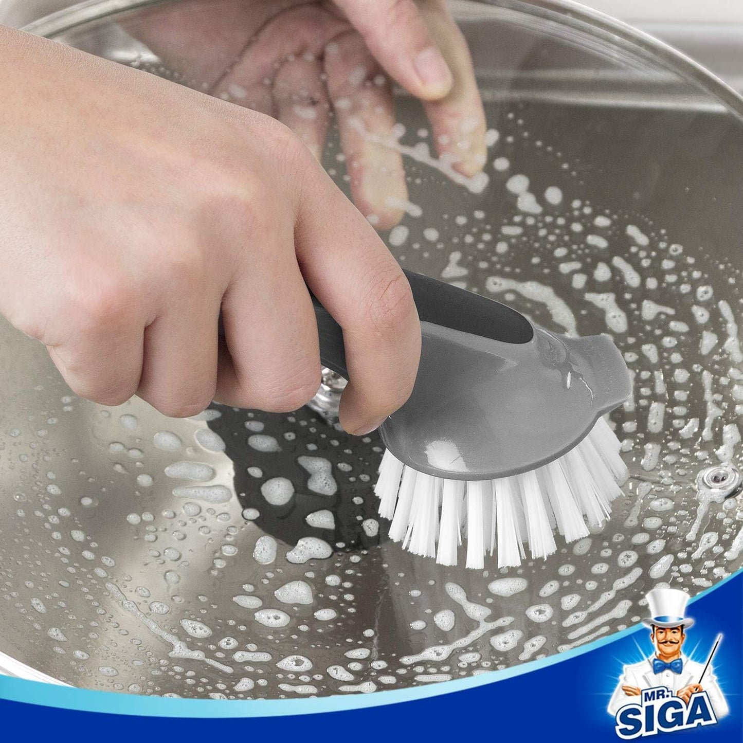 MR.SIGA_Pot_and_Pan_Cleaning_Brush,_Dish_Brush_for_Kitchen,_Gray,_Pack_of_2