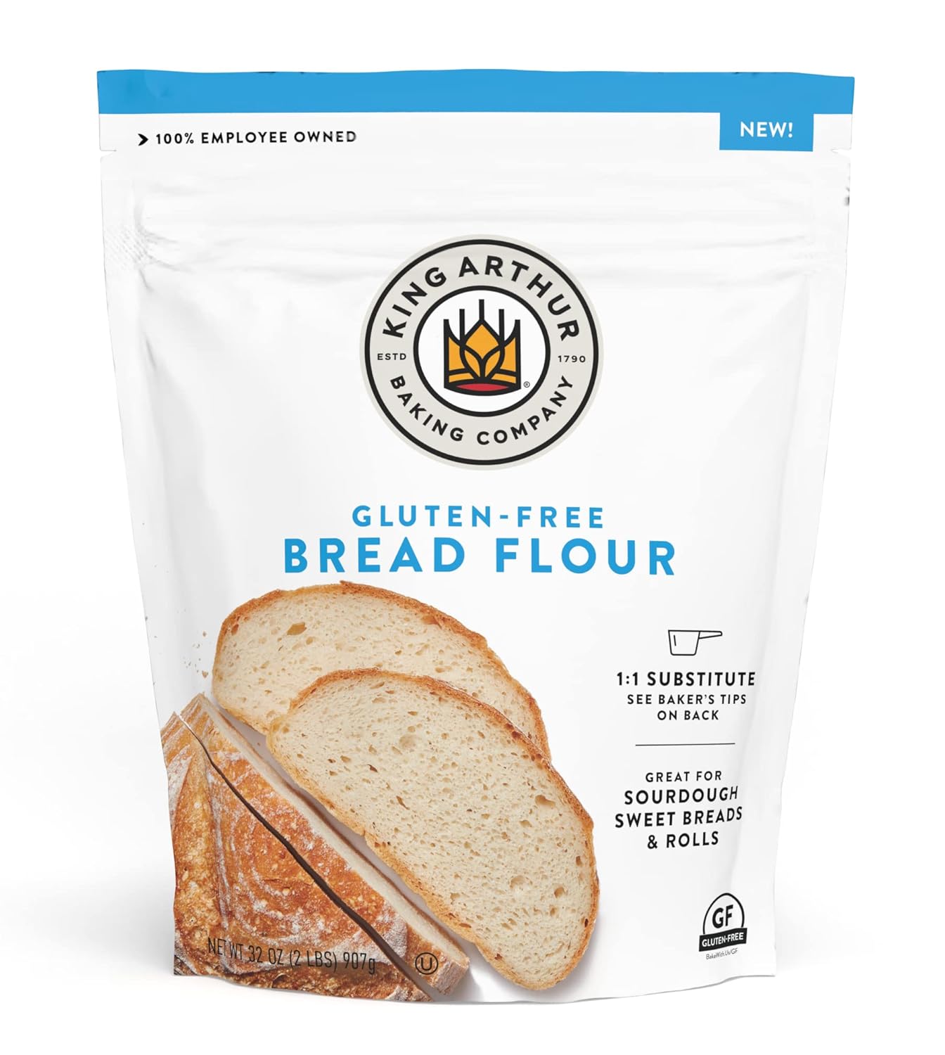King_Arthur_Gluten_Free_Bread_Flour:_1:1_Replacement_for_Yeasted_Recipes_-_2_lbs_of_Premium_GF_Flour_for_Artisan_Boules,_Bagels,_Cinnamon_Rolls_&_Burger_Buns_-_Sorghum_&_Xanthan_Gum