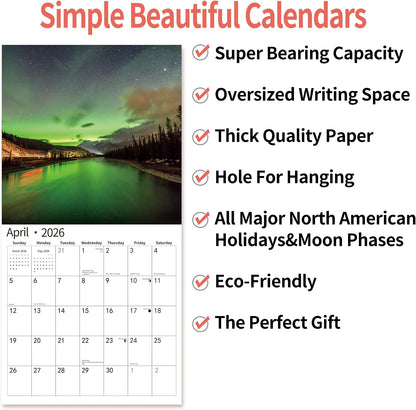 2026_Wall_Calendar,Calendar_2026,_November_2025_-_December_2026,_Wall_Calendar_Aurora,_12"_x_24"_Opened,Full_Page_Months_Thick_&_Sturdy_Paper_for_Gift_Perfect_Calendar_Organizing_&_Planning