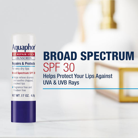 Aquaphor_Lip_Repair_and_Protect_Stick_with_Sunscreen,_Broad_Spectrum_SPF_30_Sunscreen_Lip_Balm,_0.17_Oz_Stick,_Pack_of_4