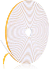 16Feet Weather Stripping Seal (1/2 Inch X 1/4 Inch) for Door Window, High Density Foam Tape, Soundproofing, Insulation Strip, Door Sealers for Door Frame- White