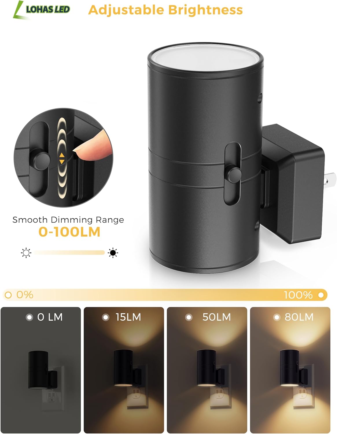 L_LOHAS_LED_Night_Light_Plug_in,_Modern_Night_Lights_Plug_into_Wall,_Dusk_to_Dawn_Sensor,_Soft_White/Daylight_White/Multicolor/Amber/Red/Blue/Purple,_0-100LM_Adjustable_Brightness,_Dimmable_Night_Lights_for_Hallway_Bedroom_Stairway
