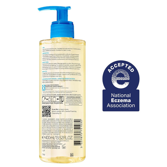 La_Roche-Posay_Lipikar_AP+_Gentle_Foaming_Cleansing_Oil,_Gentle_Oil_Cleanser_for_Face_and_Body_Formulated_with_Niacinamide,_Long-Lasting_24-hour_Hydration,_Fragrance-Free_&_Soap_Free