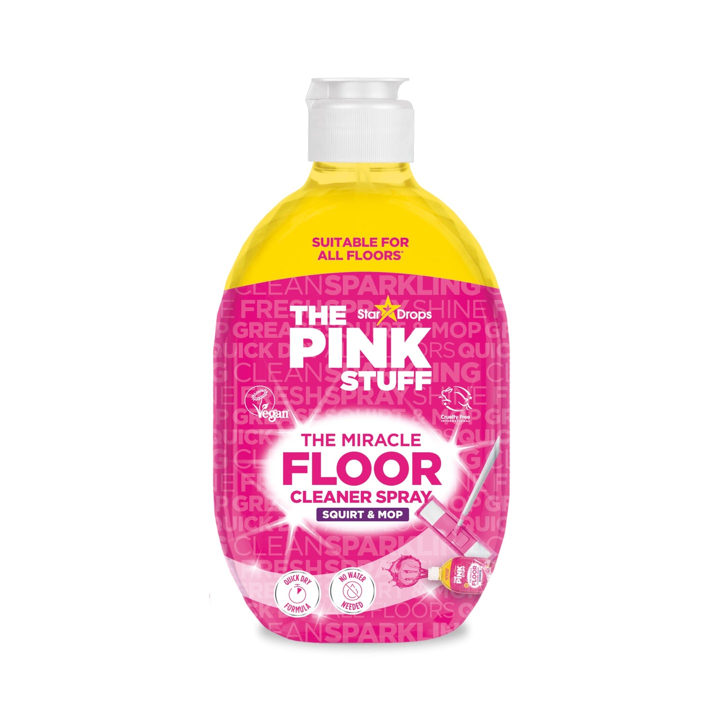 Stardrops The Pink Stuff The Miracle Floor Cleaner Spray – Squirt &amp;amp; Mop Formula for Sparkling Clean Floors – Fast Drying, Streak-Free Finish, Fresh Fragrance, 25.3 fl oz