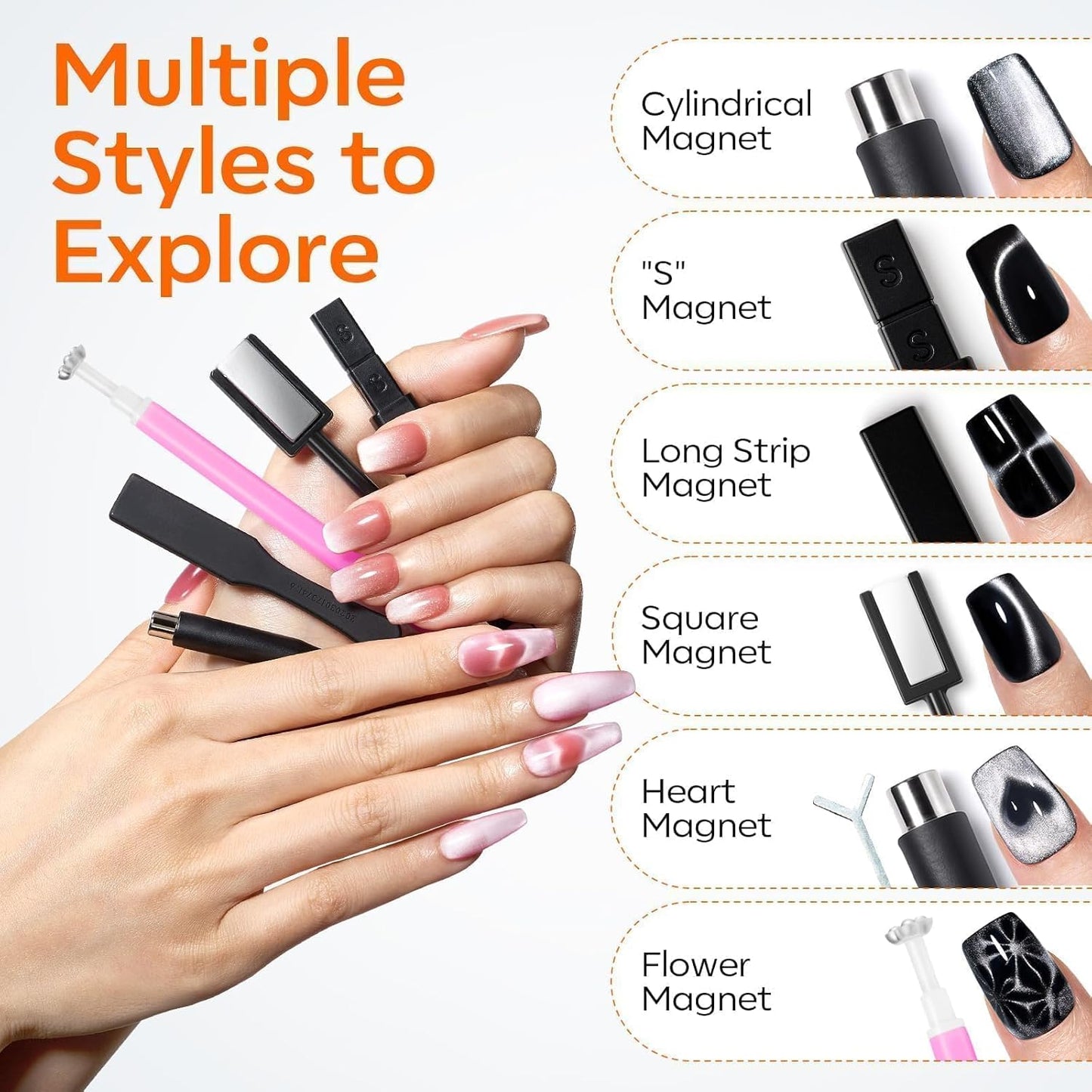 modelones_Cat_Eye_Magnet_Set,_15PCS_French_Cateye_Gel_Nail_Polish_Magnet_Nail_Art_Tools_Set_Heart_Magnet_for_Cat_Eye_Magnet_Square_Round_Magnet_Stick_Diverse_Glassy_Cateye_Effect_for_Women