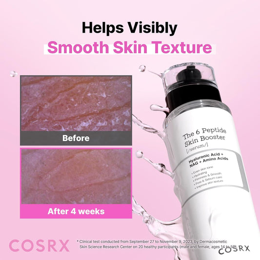 COSRX_6X_Peptide_Collagen_Skin_Booster_Toner_Serum_for_Dull_&_Uneven_Skin,_Preps_Skin_with_Copper_Peptides,_GHK-Cu,_Skin_Renewal_Boosting_Facial_Essence,_Korean_Skin_Care,_5.07_oz,_Mothers_Day_Gifts