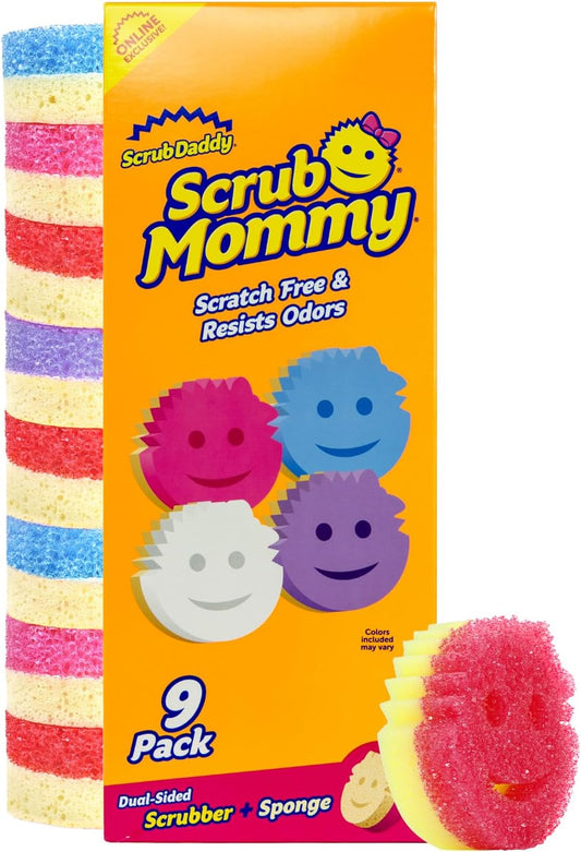 Scrub_Daddy_Scrub_Mommy_Kitchen_Sponges_for_Dishes_&_Wiping_Spills_-_Dual-Sided_Dish_Scrubber_Sponge_for_Cleaning_-_Multi-Colored_Bulk_Pack_-_Stain_&_Odor_Resistant_(9_Count)