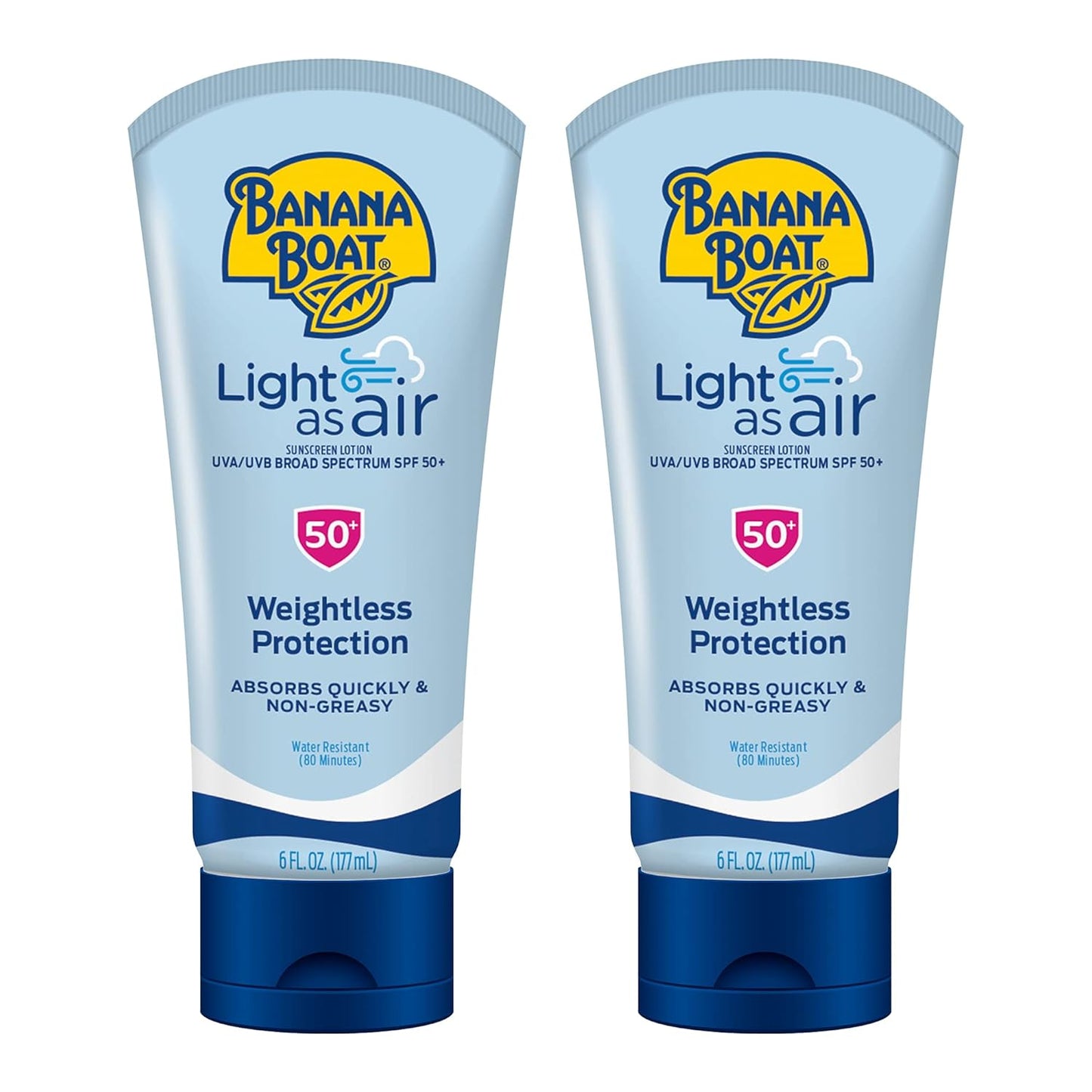 Banana_Boat_Light_As_Air_Sunscreen_Lotion_SPF_50_Twin_Pack_|_Lightweight_&_Non-Greasy_Lotion_Sunscreen_SPF_50,_Sunblock,_Oxybenzone_Free,_6oz_each