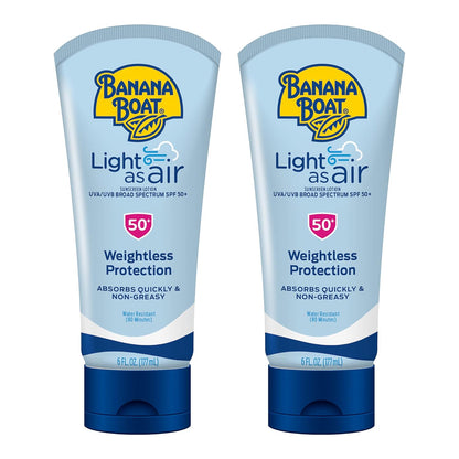 Banana_Boat_Light_As_Air_Sunscreen_Lotion_SPF_50_Twin_Pack_|_Lightweight_&_Non-Greasy_Lotion_Sunscreen_SPF_50,_Sunblock,_Oxybenzone_Free,_6oz_each