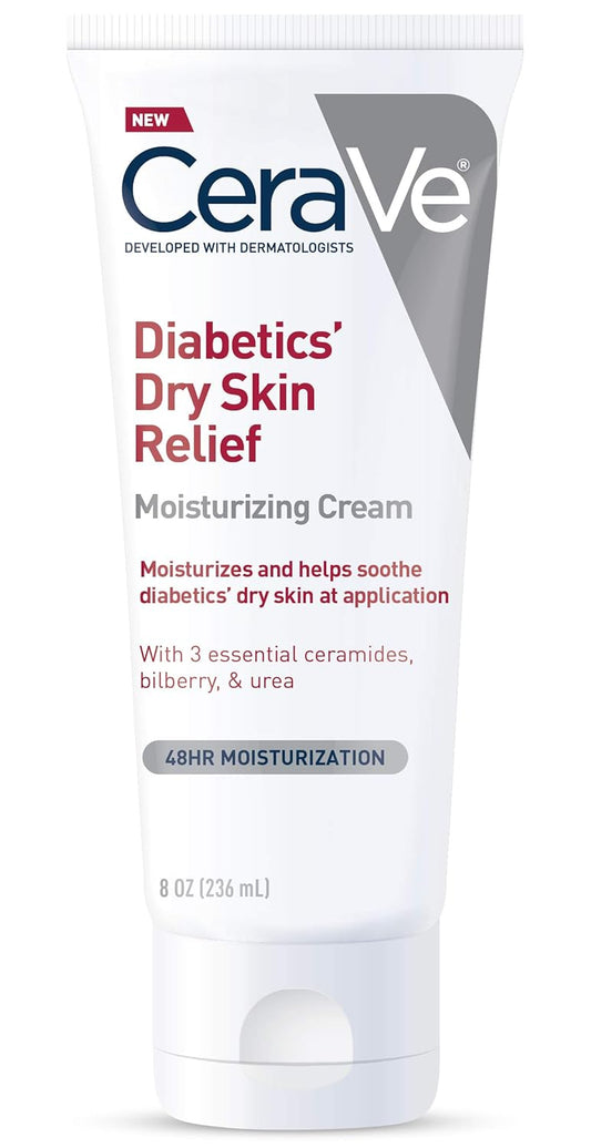 CeraVe_Moisturizing_Cream_for_Diabetics’_Dry_Skin,_Urea_Cream_with_Bilberry_for_Face_and_Body,_Fragrance_Free_&_Paraben_Free,_8_Ounce
