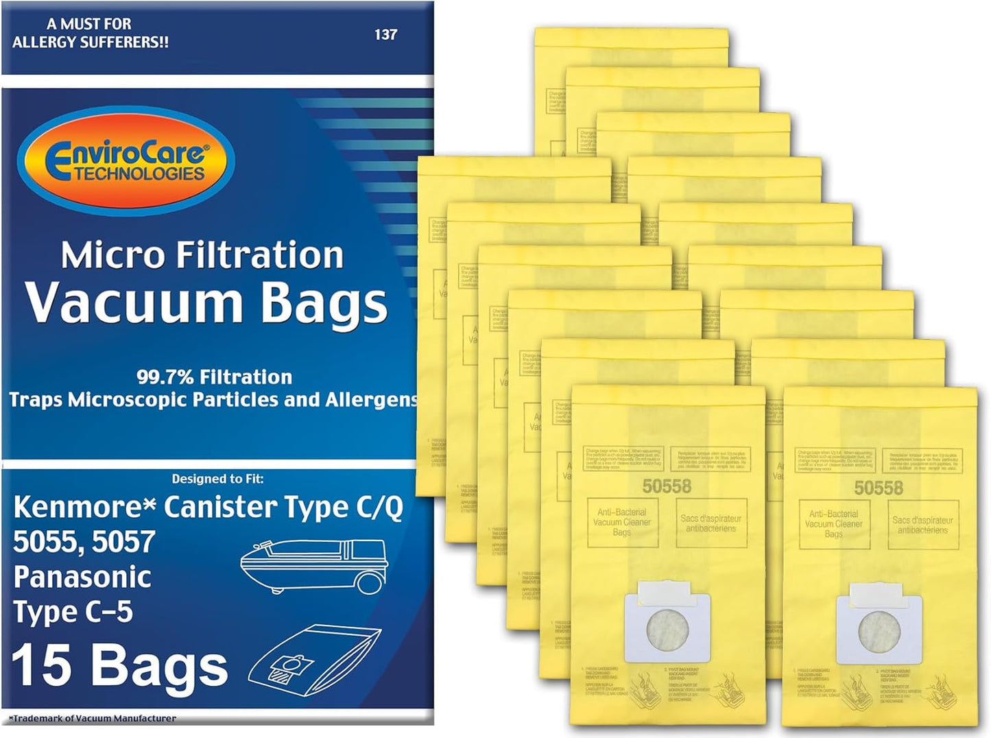 Envirocare_Replacement_Vacuum_Bags_Compatible_with_Kenmore_Canister_Type_C/Q._5055,_50557_and_50558_Panasonic_Type_C-5_Vacuums,15_pack