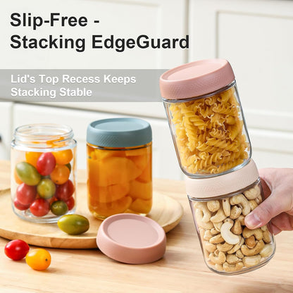 NETANY_6-pack_16_oz_Overnight_Oats_Containers_with_Lids,_Glass_jars_with_Airtight_Lids,_Wide_mouth_Mason_Salad_jars,_Glass_Food_Storage_Containers_for_Snacks_Yogurt_Spice_Sugar