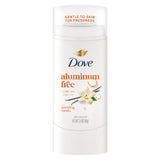Dove Deodorant Stick Sparkling Vanilla for 72 Hour Odor Protection Aluminum Free 2.4 oz