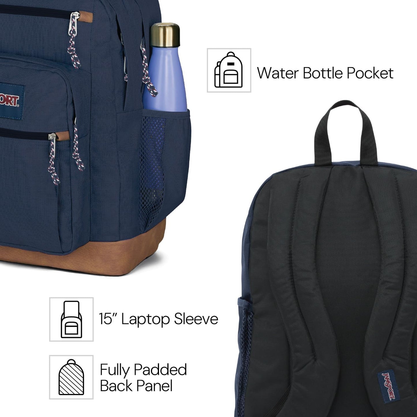 JanSport_Cool_Backpack,_with_15-inch_Laptop_Sleeve_-_Large_Computer_Bag_Rucksack_with_2_Compartments,_Ergonomic_Straps,_Black