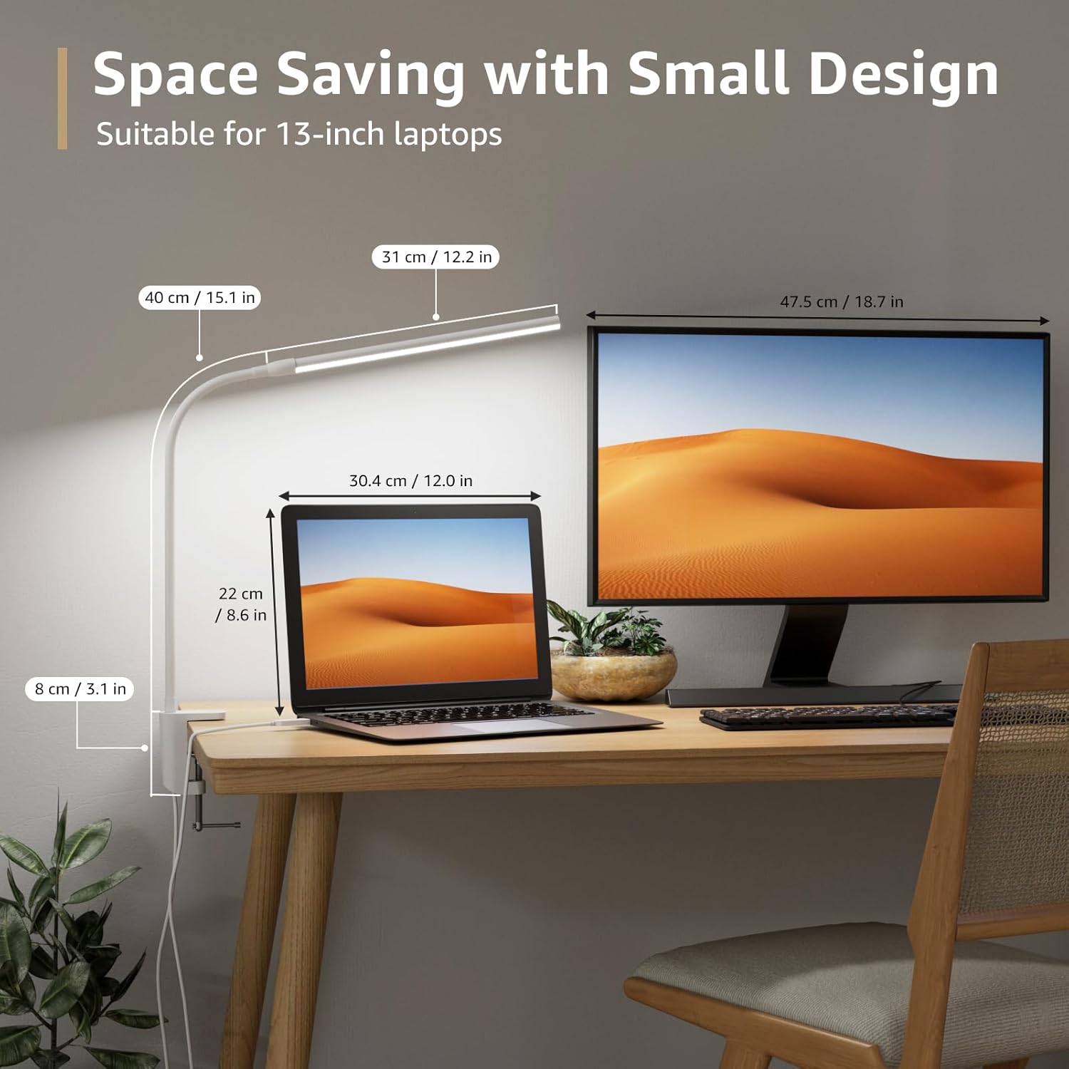 Lepro_Small_Desk_Lamp_with_Clamp,_LED_Reading_Lamps_with_450LM,_3_Color_Modes_10_Brightness,_Dimmable_USB_Clip_on_Desk_Light_with_Gooseneck_Swing_Arm_for_Nail,_Home_Office_and_Dorm_(White)