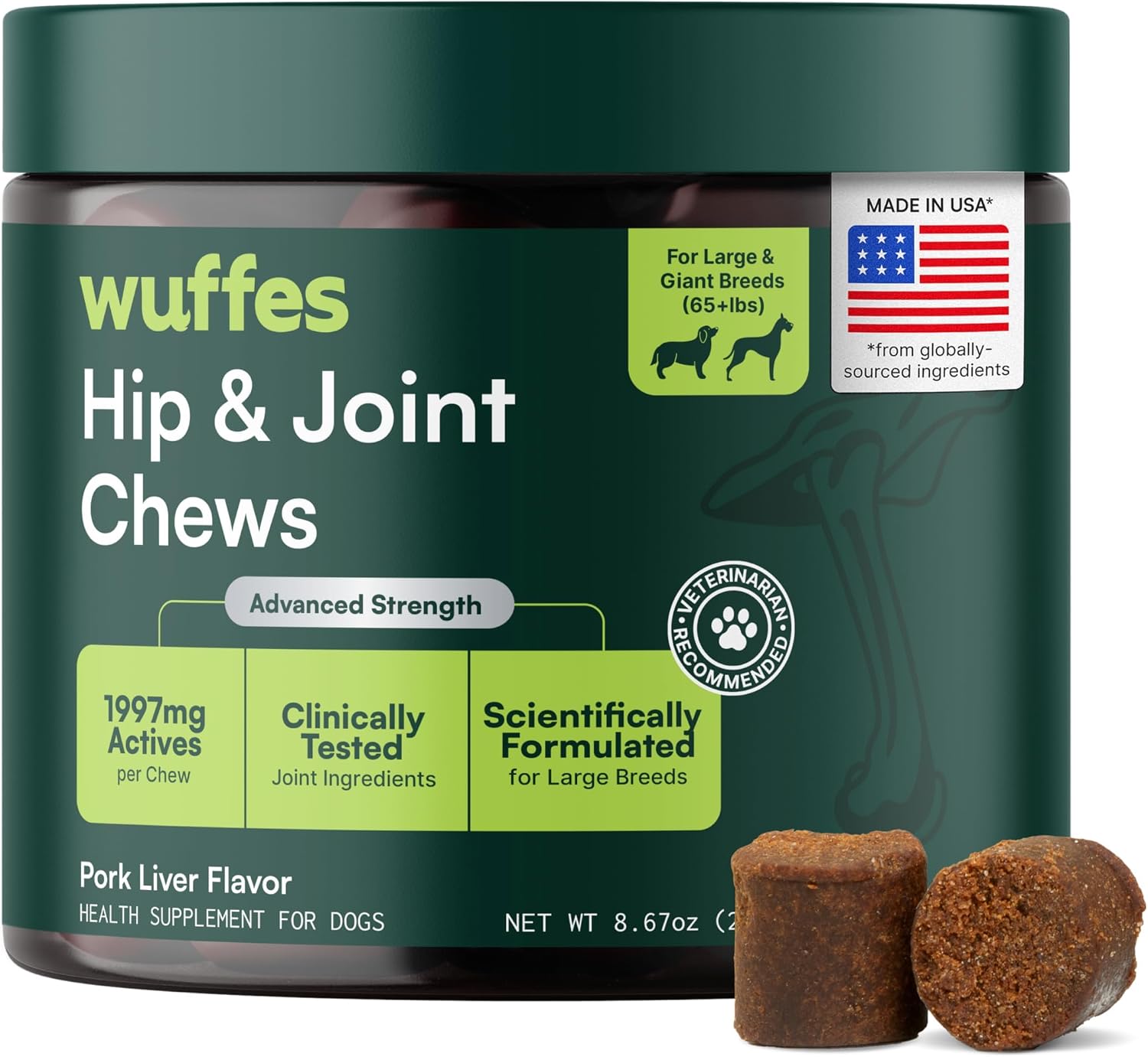 Advanced_Dog_Hip_and_Joint_Supplement_with_Glucosamine,_Chondroitin,_Omega_3,_MSM,_and_Green_Lipped_Mussel,_30_Pork_Flavored_Chews_for_Large_Dog_Breeds