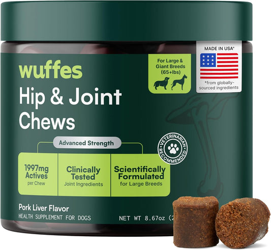 Advanced_Dog_Hip_and_Joint_Supplement_with_Glucosamine,_Chondroitin,_Omega_3,_MSM,_and_Green_Lipped_Mussel,_30_Pork_Flavored_Chews_for_Large_Dog_Breeds