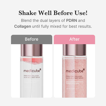 medicube_Jelly_Mist_Serum_with_Pink_PDRN_Collagen_|_Dual-Texture_Glow_Spray_with_Niacinamide,_Glutathione,_Ceramide,_Hyaluronic_Acid_|_for_Hydration,_Radiance,_Plump-Looking_Skin_|_3.38_fl.oz
