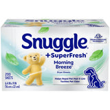 Snuggle SuperFresh Fabric Softener Dryer Sheets, 200 Count, Morning Breeze, Long-Lasting Fresh & Clean Scent, Tackles Pet Odor, Helps Repel Pet Hair, Reduces Static & Fights Wrinkles, HE Safe