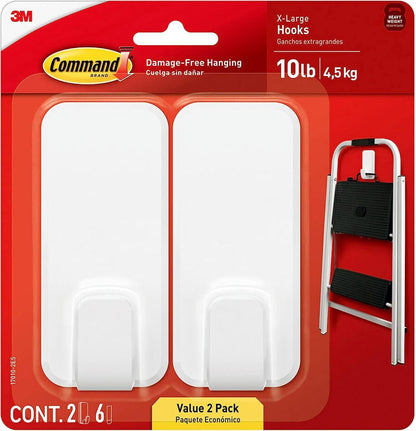Command_10_lb_XL_Heavyweight_Hook,_2_Wall_Hooks_and_6_Strips,_Damage-Free_Hanging_with_Adhesive,_Heavy_Duty_Hanging_Great_for_Organization_and_Storage